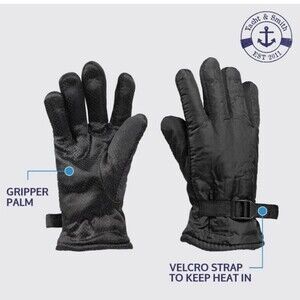 Yacht & Smith Winter Ski Gloves Fleece Lined Adjustable Strap Water Resistance.